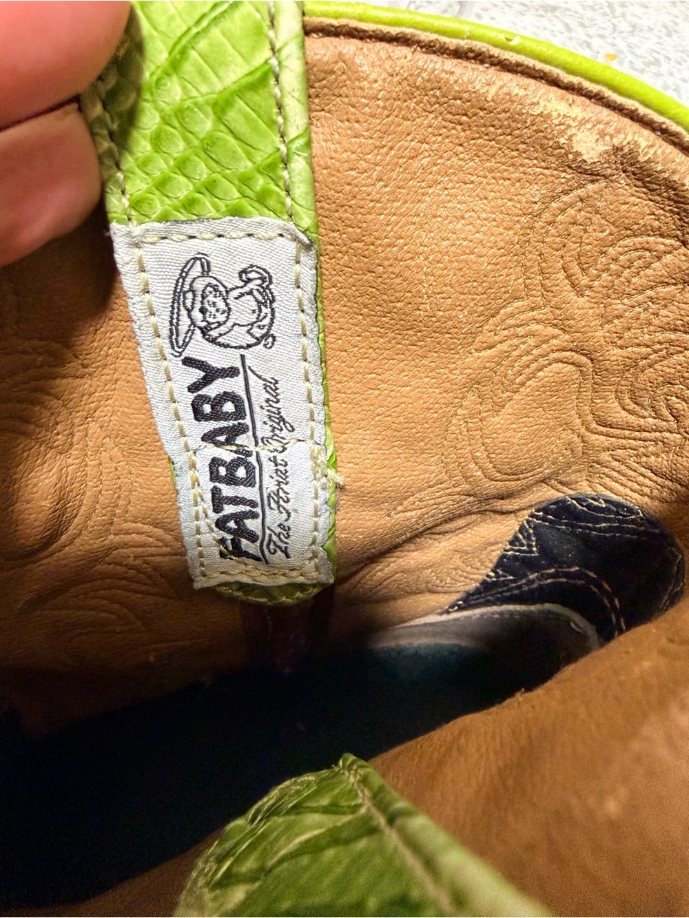 ariat fatbaby womens size 7.5B shoes green blue croc western cowboy boots - Picture 8 of 9